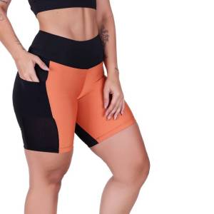 Bermuda Feminina Academia Mescla C/ Laranja