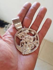 Pingente Sao Jorge De Prata (leia)