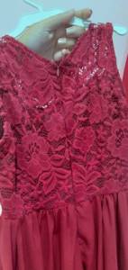 Vestido Infantil Vermelho Vinho Em Renda E Tule