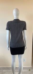 Blusa Lurex Cinza/preta - Tamanho G