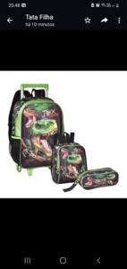 Kit Mochila Escolar De Carrinho  Estojo Lancheira E Mochila R$200