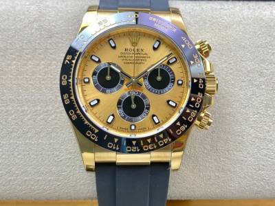 Relgio Rolex Daytona Super Clone Ref:116518ln Dourado/preto Oyster Flex