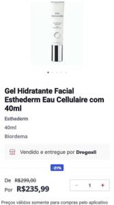 Gel Hidratante Facial Esthederm Eau Cellulaire.