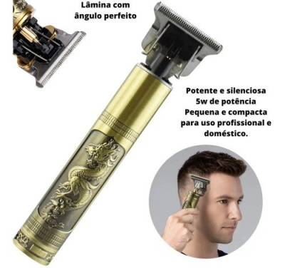 Maquina Profissional Acabamento Cabelo, Barba T9 Drago - Recarregvel