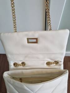 Bolsa Off White Com Ala De Corrente Dourada