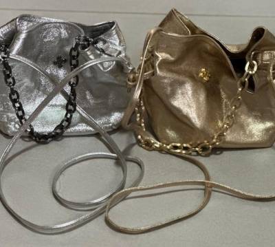 Bolsa Em Couro Metalizado