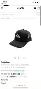 Bone Preto Quicksilver Novo O