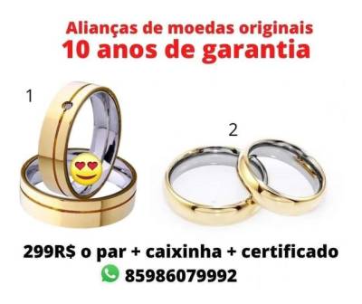 Alianas + Anel Solitrio + Frete Grtis E Aliana Com Garantia