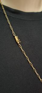 Corrente Cadeado 1mm Moeda Antiga