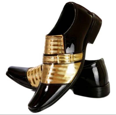 Sapato Social Masculino Preto C/ Dourado