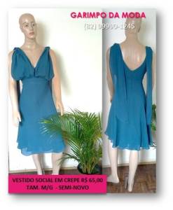 Vestido Social Em Crepe M/g - Garimpo