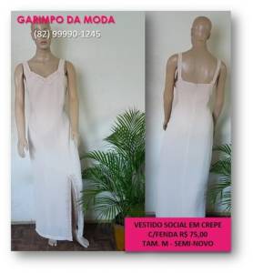 Vestido Social Em Crepe - Garimpo