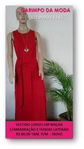 Vestido Longo Em Malha - P/m