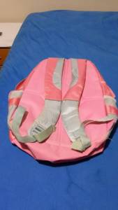 Mochila Rosa Com Cinza, Semi Nova.