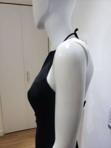 Vestido Festa Longo Frente nica Pp (34/36) Preto Com Fenda.