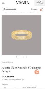 Solitrio Em Ouro Cravejado Com Diamante (vivara) Com Certificado