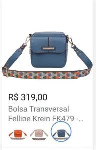 Bolsa Transversal Fellipe Krein Azul Ala Dupla