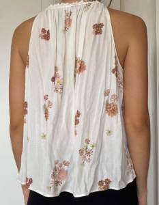 Blusa Gola Alta Floral Zara Tamanho P Em Viscose