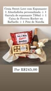 Linda Cesta Com Almofada Personalizada Presentear Quem Vc Ama! ? *