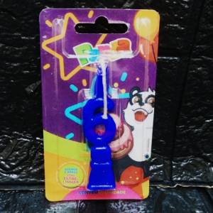 Vela Numero Aniversario N 6 Azul Panda