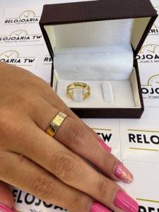 Aliana De Ouro 18k 10g 5mm Super Top Com Diamante