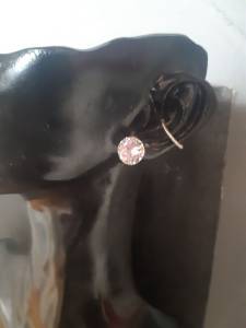 Brincos Em Prata C Pedra De Zirconia 12 Mm