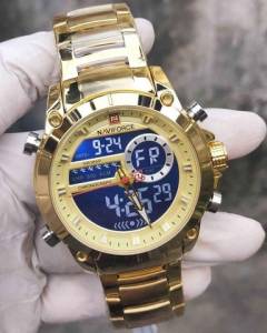 Naviforce 9163 Ao Inoxidavel Duplo Horario Top