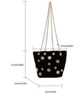 Bolsa De Veludo Tipo Balde Nova