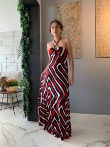 Vestido Longo Listrado Maravilhoso