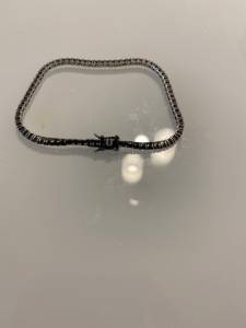 Pulseira Riviera Prata 925 Com Zircnias Cristal De 2mm Banho Rdio