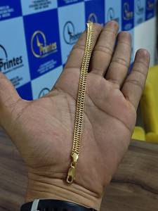 Pulseira Lacraia Em Prata / Banho De Ouro / Com Garantia