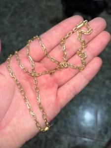Corrente De Ouro 18k Cadeado De Quina