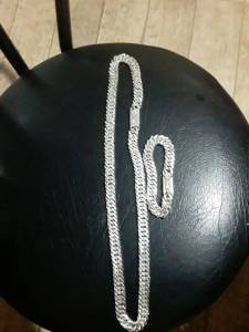 Corda E Pulseira De Prata 234 Grama