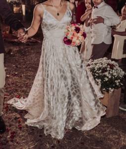 Vestido De Noiva De Seda 38 Com Bolso