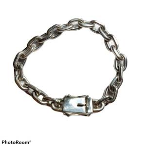 Pulseira Cadeada Em Prata 950 - Peso 35 Gramas 8 Mm