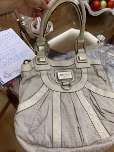 Bolsa Em Tecido E Couro