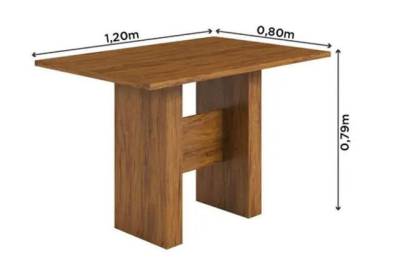 Mesa De Jantar Duna Tampo Madeira Imbuia120x80 4 Cadeiras Napoli Cacau Viero