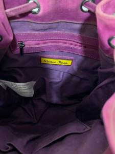 Bolsa Saco Roxa Em Camura Detalhe Tranado E Franjas