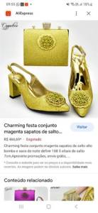 Sapato E Bolsa De Festa