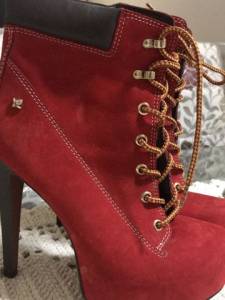 Bota Salto Vermelha Cravo E Canela 36
