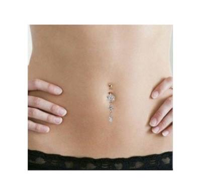 Piercing De Umbigo! Silver King Folheado A Prata 925!