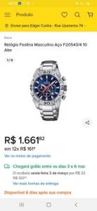 Relgio Festina F20543/4 Cronograph Original.