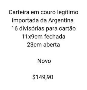 Carteira Em Couro Legtimo Importada Argentina