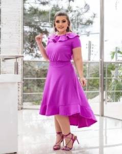 Vestido Evanglico Mullet Rosa - Amanda