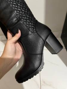 Bota Feminina Cano Longo Mooncity Salto Grosso