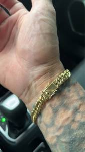 Pulseira E Escapulario De Ouro 18k
