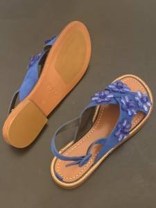 Sandlia Feminina Flor Azul Tamanho 39 E 40
