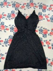 Vestido Preto Brilhoso Tamanho P