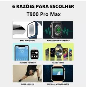 Relgio Smartwatch T900 Pro Max Sries 8 Lanamento 2023