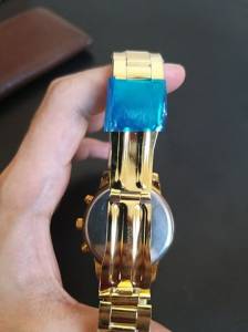 Relgio Dourado De Ao Resistente A gua